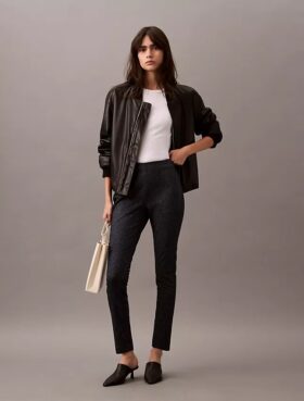 Pantaloni skinny cu imprimeu în zig-zag