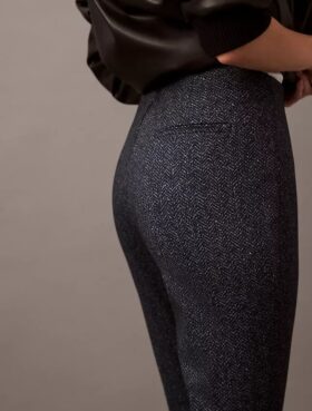 Pantaloni skinny cu imprimeu în zig-zag