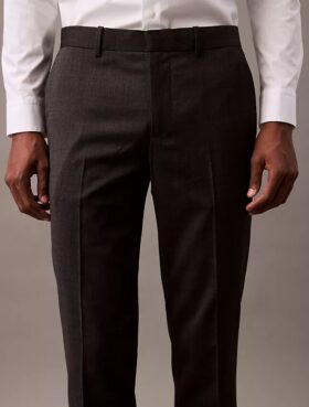 Pantaloni slim croiți din amestec de lână
