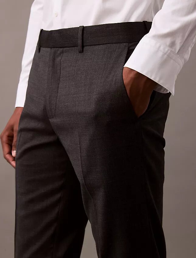Pantaloni slim croiți din amestec de lână Pantaloni slim croiți din amestec de lână
