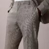 Pantaloni slim cu imprimeu houndstooth Pantaloni slim cu imprimeu houndstooth