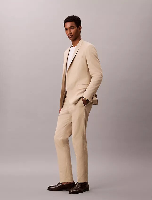 Pantaloni slim din amestec de in Pantaloni slim din amestec de in