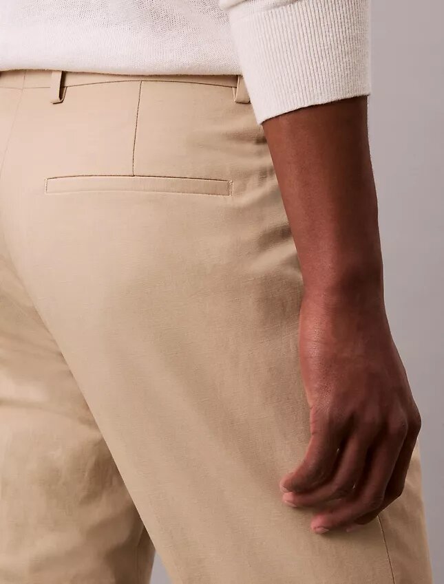 Pantaloni slim din amestec de in Pantaloni slim din amestec de in