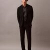 Pantaloni slim din gabardină de lână