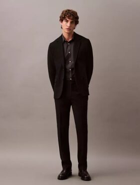 Pantaloni slim din gabardină de lână
