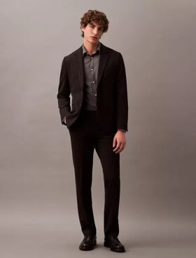 Pantaloni slim din gabardină de lână