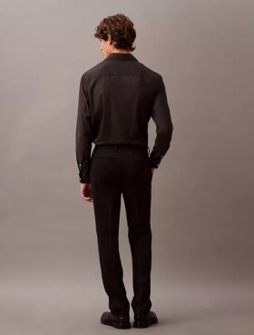 Pantaloni slim din gabardină de lână