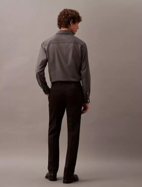 Pantaloni slim din gabardină de lână