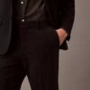 Pantaloni slim din gabardină de lână