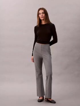 Pantaloni slim evazați din țesătură Ponte