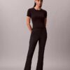 Pantaloni slim evazați din țesătură Ponte