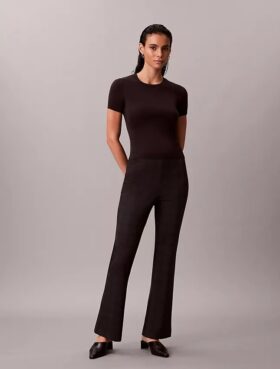 Pantaloni slim evazați din țesătură Ponte
