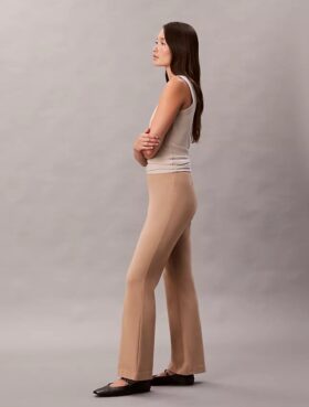 Pantaloni slim evazați din țesătură Ponte