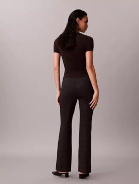 Pantaloni slim evazați din țesătură Ponte