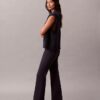 Pantaloni slim evazați din țesătură Ponte