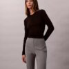 Pantaloni slim evazați din țesătură Ponte Pantaloni slim evazați din țesătură Ponte