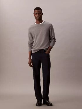 Pantaloni standard drepți, elastici, cu 5 buzunare