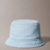 Pălărie tip bucket din denim spălat cu logo brodat