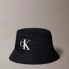 Pălărie tip bucket din twill cu monogramă brodată