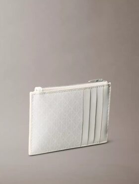 Portcard cu fermoar în partea superioară, cu logo-ul imprimat pe toată suprafața