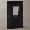 Portcard rafinat din piele Saffiano + agrafă pentru bancnote Portcard rafinat din piele Saffiano + agrafă pentru bancnote