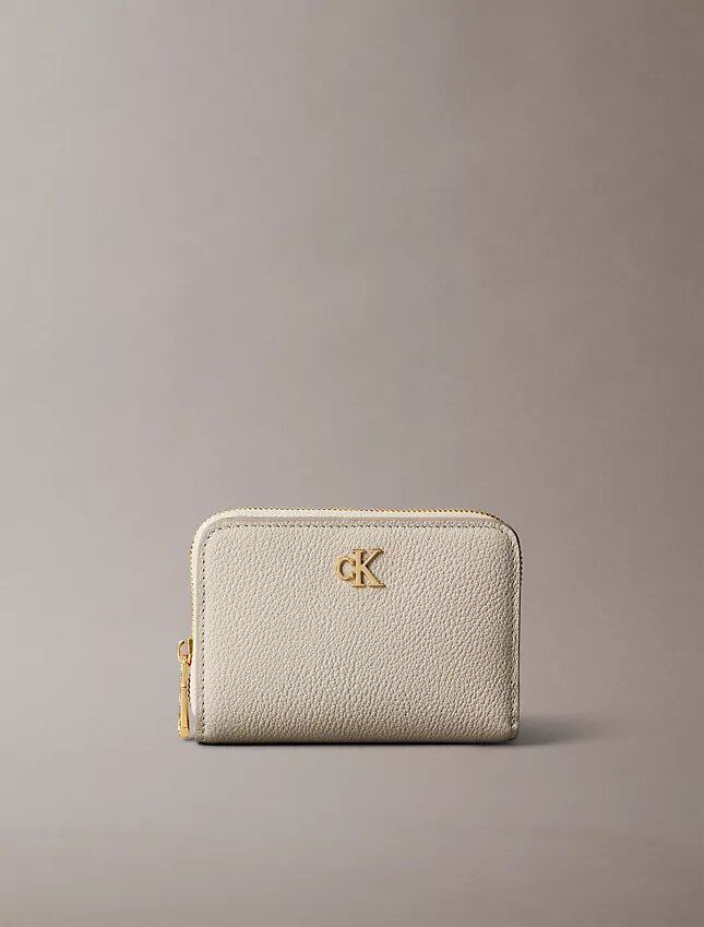 Portofel minimalist cu clapetă și fermoar, cu Monogram Portofel minimalist cu clapetă și fermoar, cu Monogram