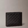 Portofel pliant cu monogramă în relief pe toată suprafața și buzunar pentru monede