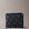 Portofel pliant cu monogramă pe toată suprafața