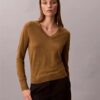 Pulover cu guler în V din lână merino Pulover cu guler în V din lână merino