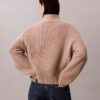 Pulover cu guler înalt, cu nervuri groase, croială lejeră Pulover cu guler înalt, cu nervuri groase, croială lejeră