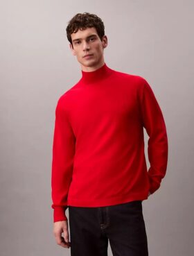 Pulover cu guler înalt din lână merino
