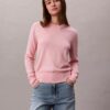 Pulover cu guler rotund din amestec de lână merino extrafină Pulover cu guler rotund din amestec de lână merino extrafină