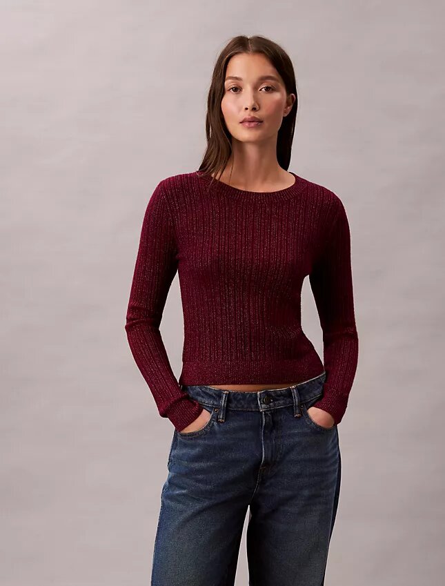 Pulover din amestec de lână merino și lurex Pulover din amestec de lână merino și lurex