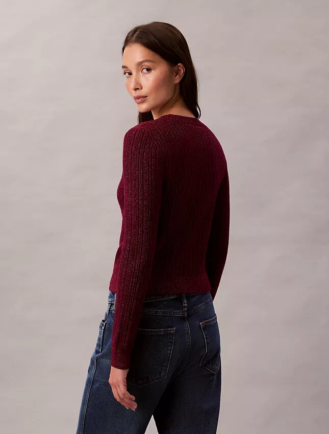 Pulover din amestec de lână merino și lurex Pulover din amestec de lână merino și lurex