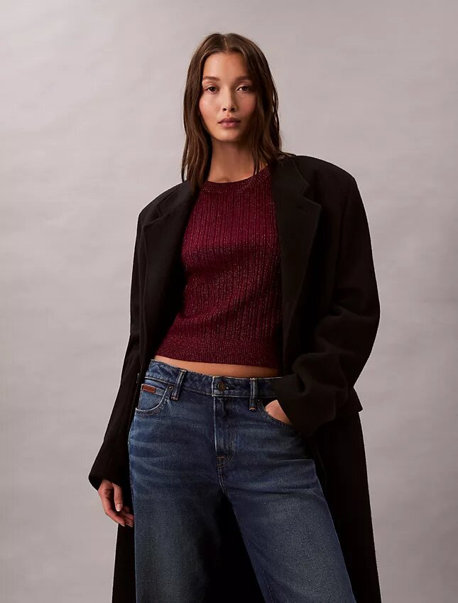 Pulover din amestec de lână merino și lurex Pulover din amestec de lână merino și lurex