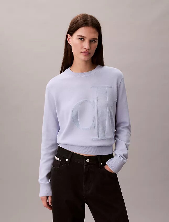 Pulover din bumbac chenilă cu Monogram Pulover din bumbac chenilă cu Monogram