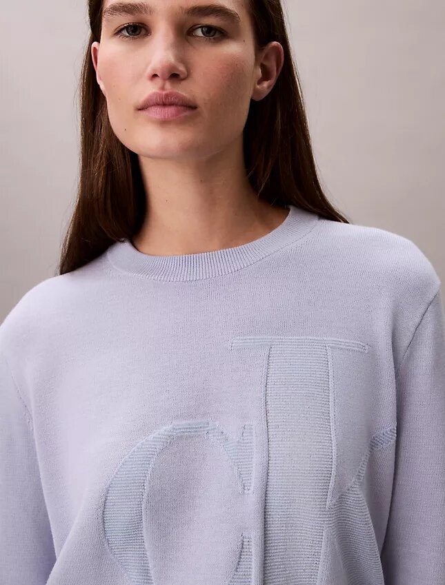 Pulover din bumbac chenilă cu Monogram Pulover din bumbac chenilă cu Monogram