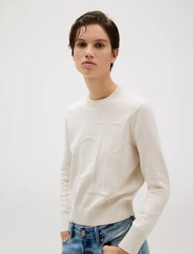 Pulover din bumbac fin cu Monogram