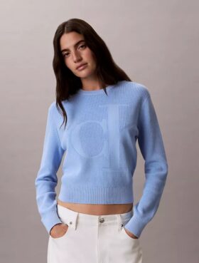 Pulover din bumbac fin cu Monogram
