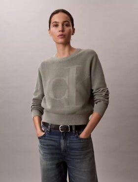 Pulover din bumbac fin cu Monogram