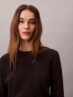 Pulover din bumbac fin cu Monogram