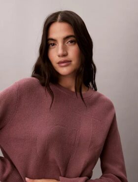 Pulover din bumbac fin cu Monogram