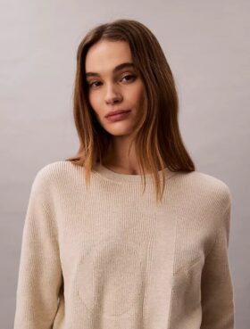 Pulover din bumbac fin cu Monogram