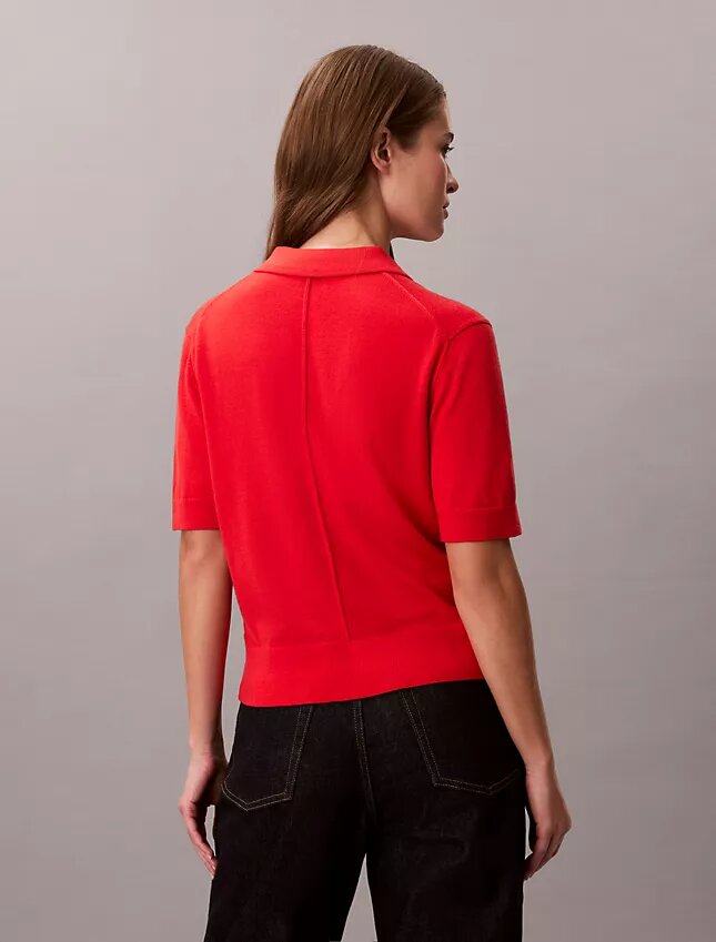 Pulover polo din lână merino Pulover polo din lână merino