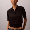 Pulover polo din tricot relaxat Pulover polo din tricot relaxat