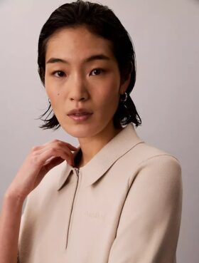 Pulover polo din tricot relaxat Pulover polo din tricot relaxat