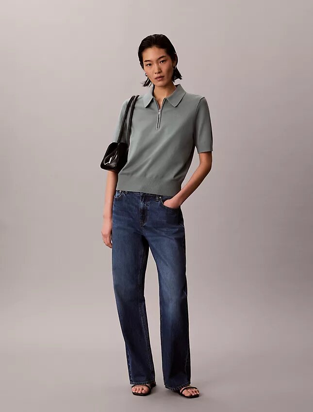 Pulover polo din tricot relaxat Pulover polo din tricot relaxat