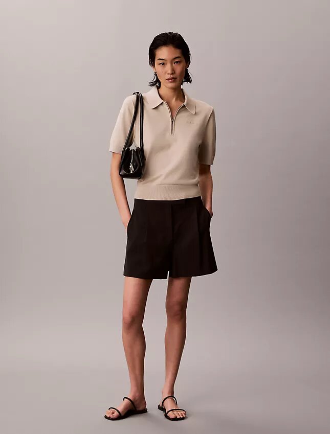 Pulover polo din tricot relaxat Pulover polo din tricot relaxat