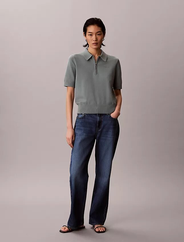 Pulover polo din tricot relaxat Pulover polo din tricot relaxat