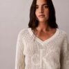 Pulover relaxat din bumbac fin cu Monogram Pulover relaxat din bumbac fin cu Monogram
